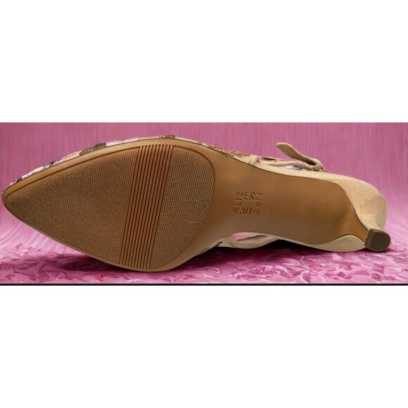 Naturalizer Peyton Nude Boho Floral Slingback Size 9 Wide - Picture 5 of 9